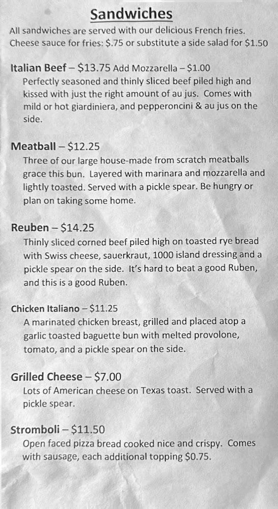 Buddy & Pal's Place Menu image 2