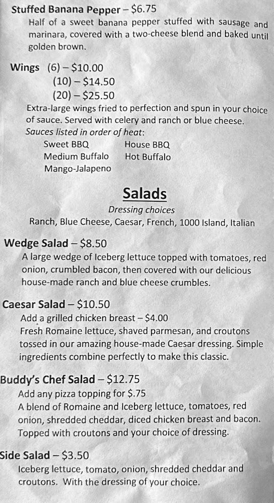 Buddy & Pal's Place Menu image 4